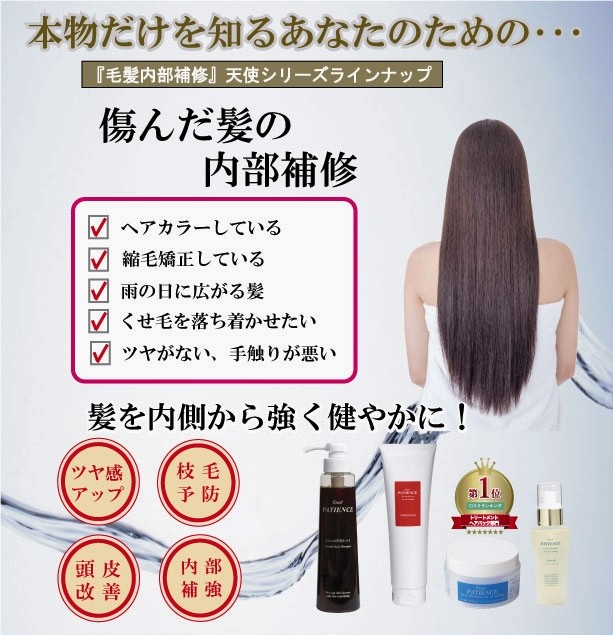 傷んだ髪の内部補修