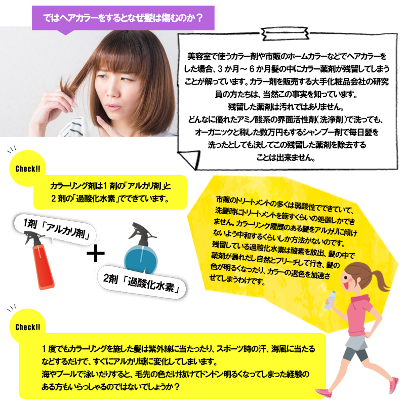ヘアカラー 髪 傷む 原因